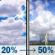 Thursday: A slight chance of rain showers between noon and 1pm, then a chance of showers and thunderstorms. Partly sunny, with a high near 93. Heat index values as high as 103. Southwest wind 3 to 7 mph. Chance of precipitation is 50%. Thursday: Partly Sunny then Chance Showers And Thunderstorms