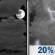 Saturday Night: Mostly Cloudy then Slight Chance Showers And Thunderstorms