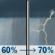 Friday: Rain showers likely before 1pm, then showers and thunderstorms likely. Mostly cloudy. High near 73, with temperatures falling to around 68 in the afternoon. West wind around 8 mph. Chance of precipitation is 70%. Friday: Rain Showers Likely