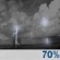 Tuesday Night: Showers and thunderstorms likely between 7pm and 1am. Partly cloudy, with a low around 59. West wind 6 to 10 mph. Chance of precipitation is 70%. Tuesday Night: Showers And Thunderstorms Likely