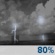 Wednesday Night: A chance of showers and thunderstorms before 7pm, then showers and thunderstorms. Partly cloudy, with a low around 71. Chance of precipitation is 80%. Wednesday Night: Chance Showers And Thunderstorms then Showers And Thunderstorms