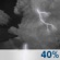 Saturday Night: A chance of showers and thunderstorms before 7pm, then a chance of showers and thunderstorms. Mostly cloudy, with a low around 61. Chance of precipitation is 40%. Saturday Night: Chance Showers And Thunderstorms