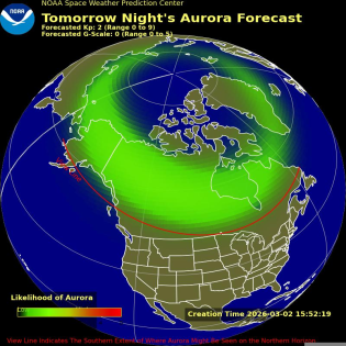 Auroral Viewline Forecast - Tomorrow
