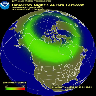Auroral Viewline Forecast - Tomorrow