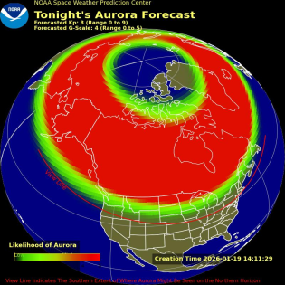 Auroral Viewline Forecast - Tonight